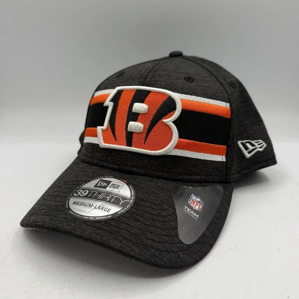 New Era 39Thirty Cincinnati Bengals Hat Cap Sz M/L Stretch Flex Fit NFL Football